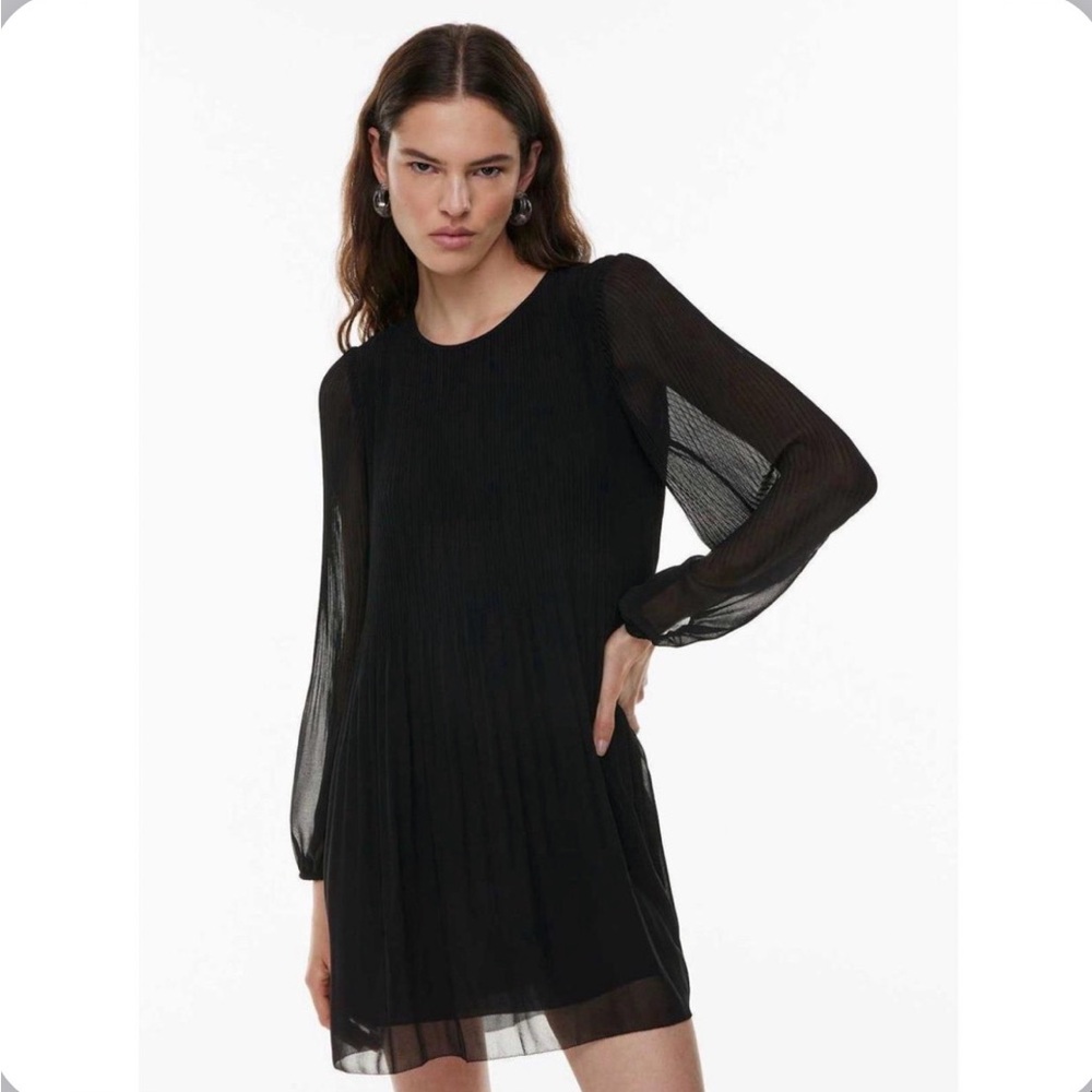 Aritzia Wilfred Black Sheer Mini Dress